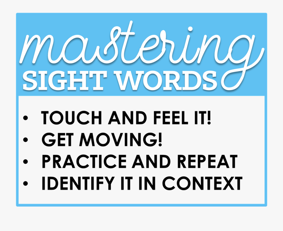 Mastering Sight Words Chart - Poster, Transparent Clipart
