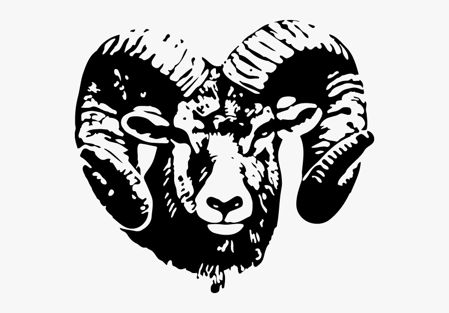 Ram Head - Rams Head Black And White, Transparent Clipart