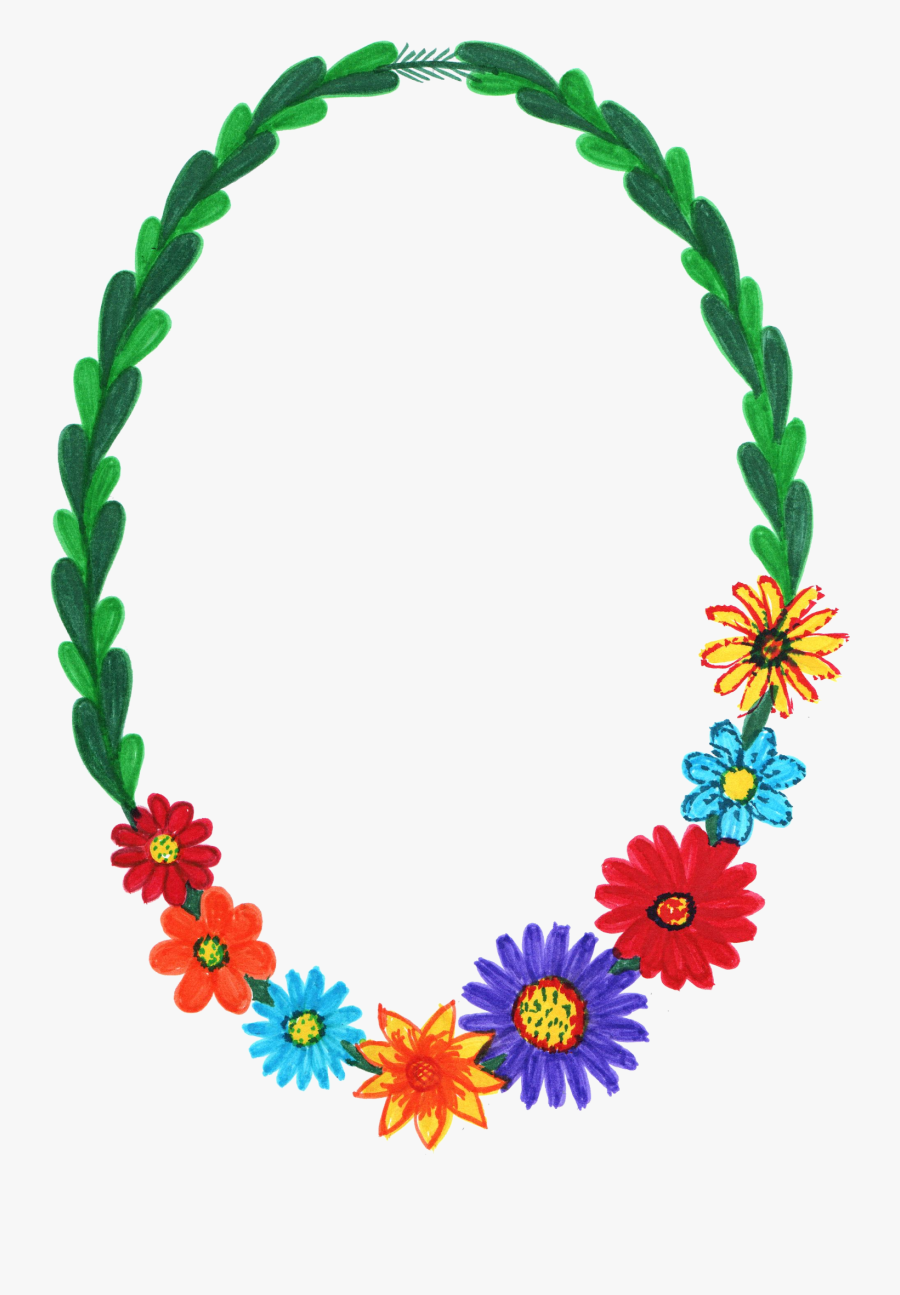 Fashion Art - Oval Flower Frames Png, Transparent Clipart