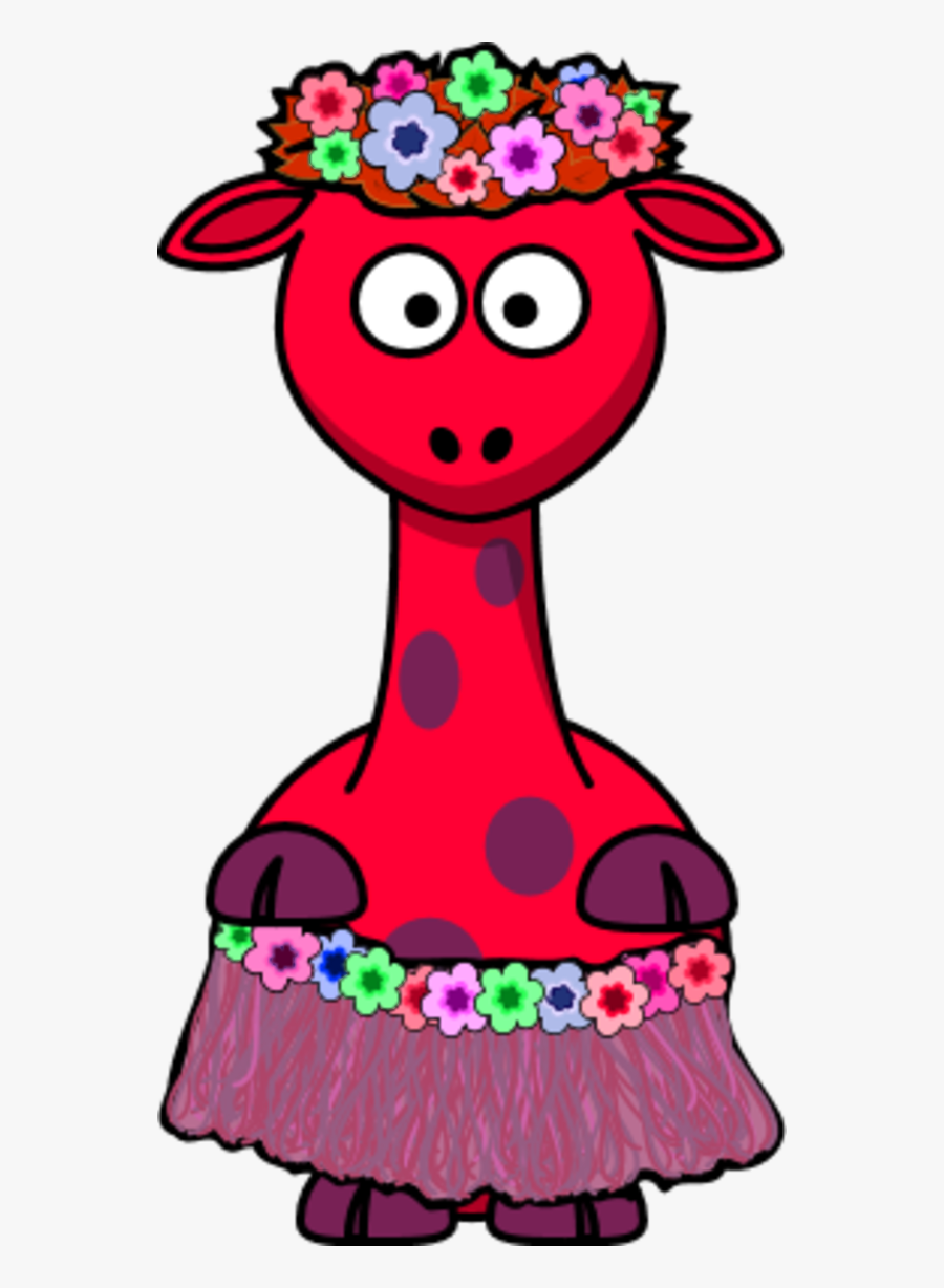 Giraffe Flowers Hula Dress - Giraffe In Hawaii, Transparent Clipart