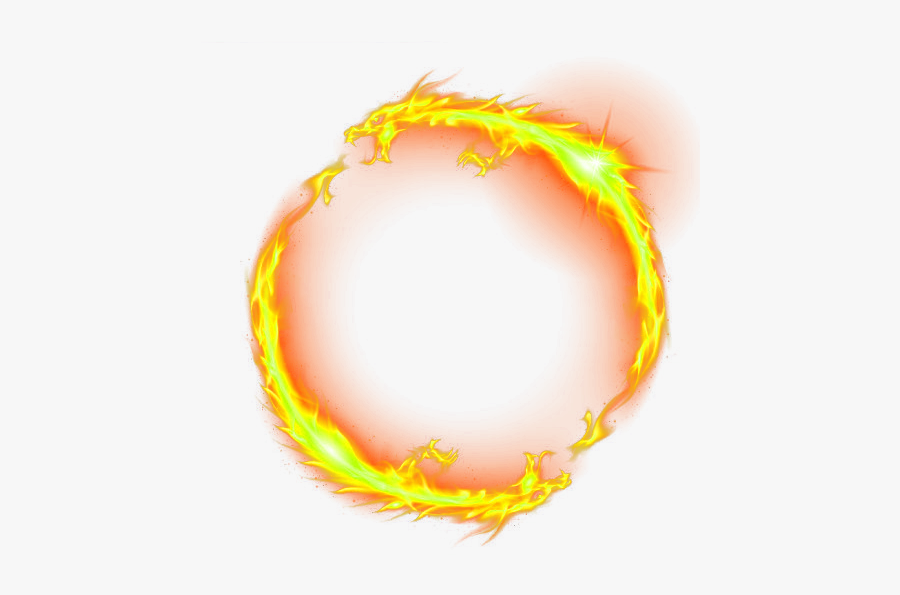 Chinese Fire Effect Yellow Dragon Circle Element Clipart - Dragon Transparent Blue Flames, Transparent Clipart