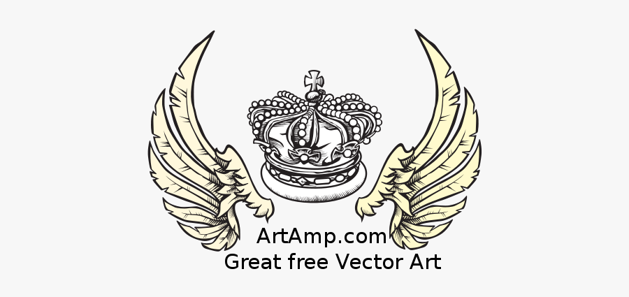 Free Crown And Wings Herolday Elements - Art Crown, Transparent Clipart