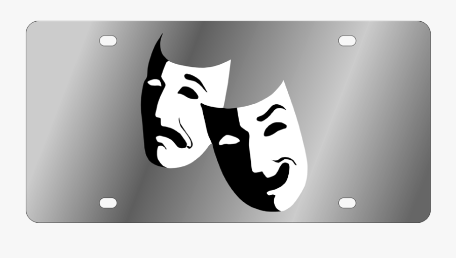 Lsn - License Plate - Drama Masks - Silhouette Comedy And Tragedy, Transparent Clipart