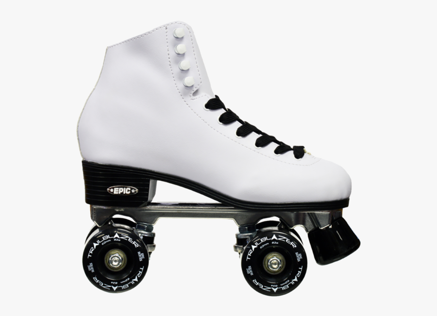 Classic White & Black Epic Skates - White Roller Skates With Black Wheels, Transparent Clipart