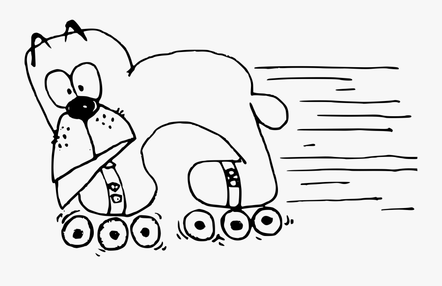Dog On Rollerskates Clip Arts - Cartoon, Transparent Clipart