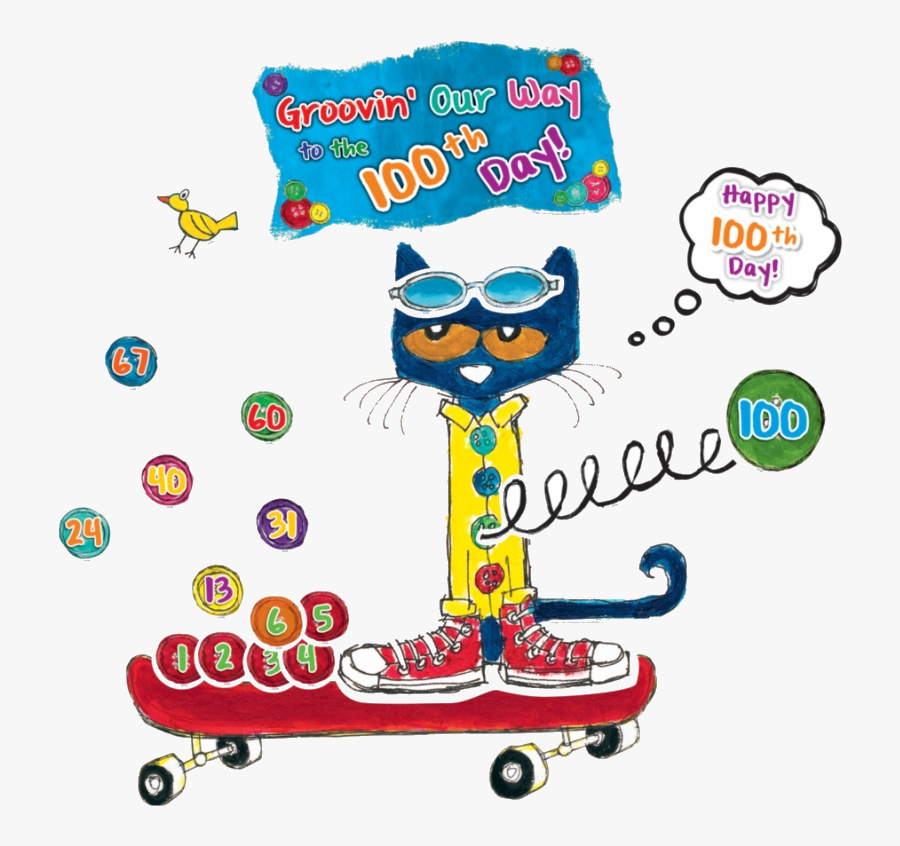 Pete The Cat Tcr Groovy Days Of School Bulletin Transparent - Pete The Cat 100th Day, Transparent Clipart