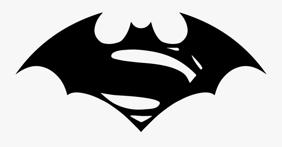 Superman Vs Batman Logo Black And White - Logo Batman Vs Superman Vector, Transparent Clipart