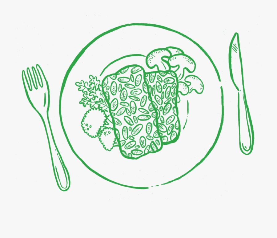 Pp Tem07 Spotillustration 3 600dpi Green Trans - Tempeh Drawing, Transparent Clipart