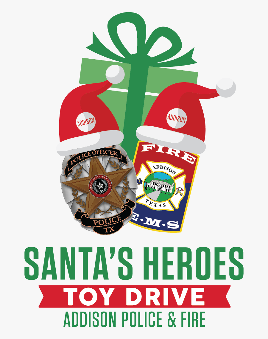 Santa"s Heroes Toy Drive Logo, Transparent Clipart