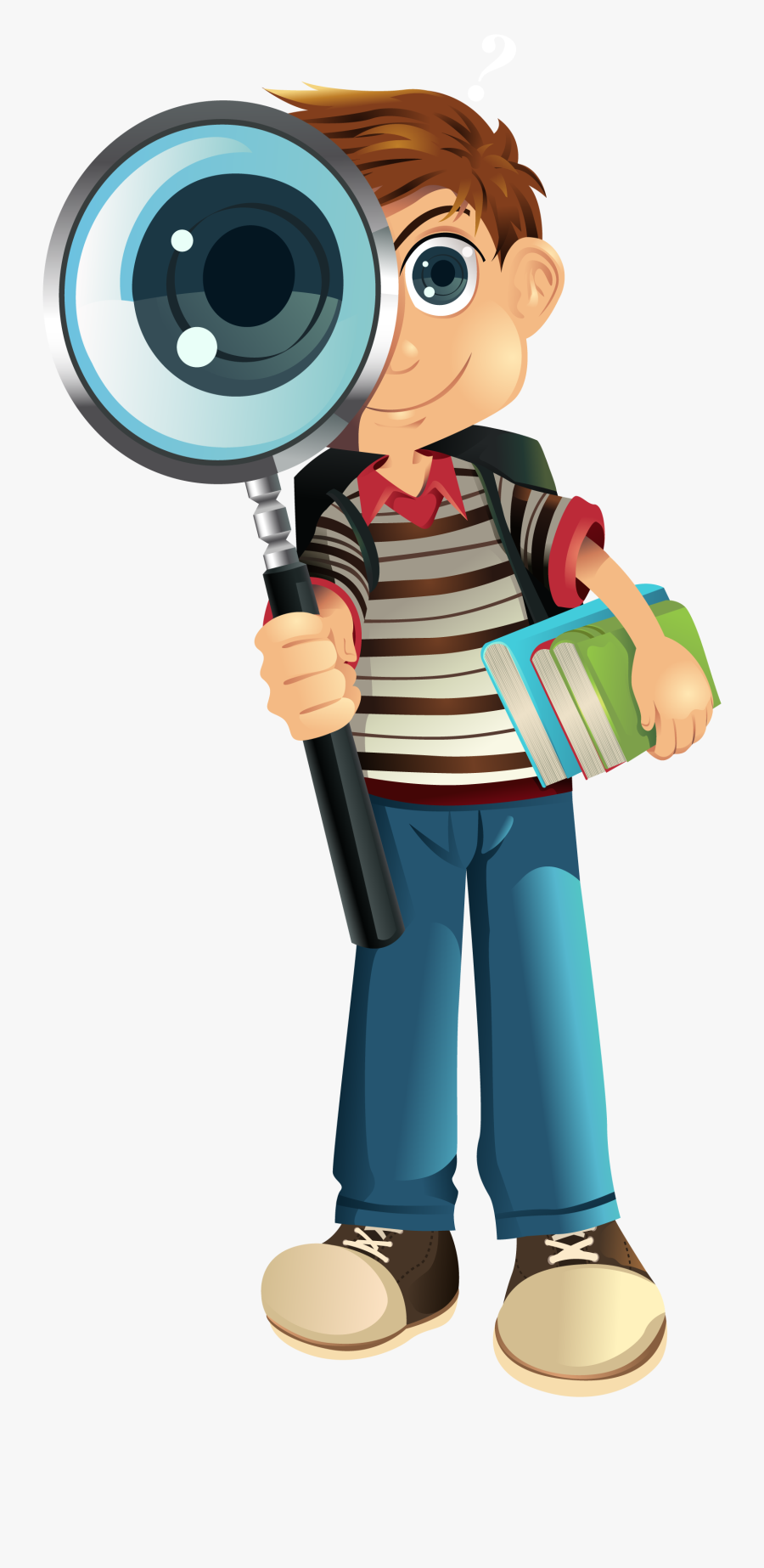 Detective Boy - Student With Magnifying Glass Clipart, Transparent Clipart