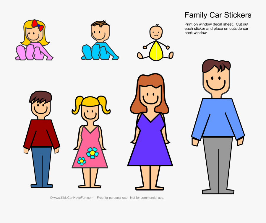 Family Car Sticker Decals - Family Clipart Png Transparent Sticker, Transparent Clipart