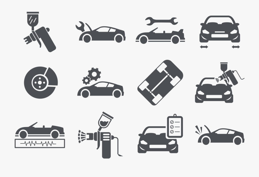 Auto Body Icons Vector - Car Assembly Icon Vector Png, Transparent Clipart
