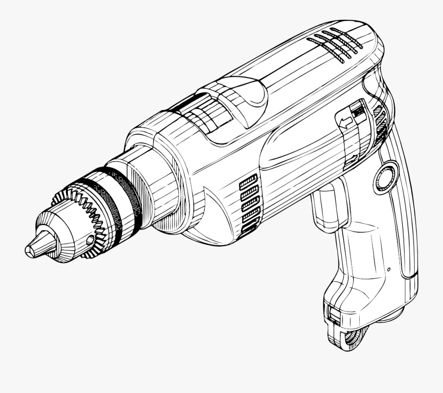 Hand Drill Machine Drawing, Transparent Clipart