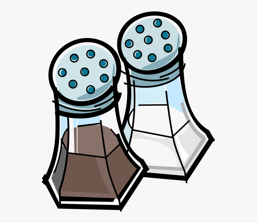 Vector Illustration Of Kitchen Condiment Dispenser - Salt And Pepper Shakers Clip, Transparent Clipart