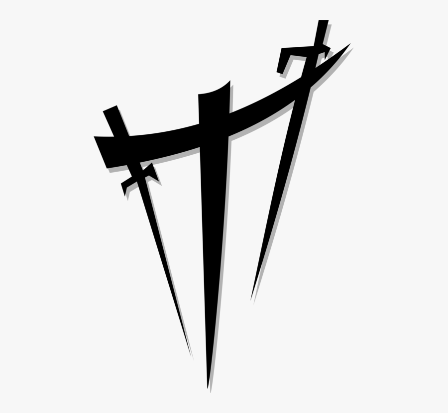 Angle,monochrome Photography,symbol - Christian Cross, Transparent Clipart