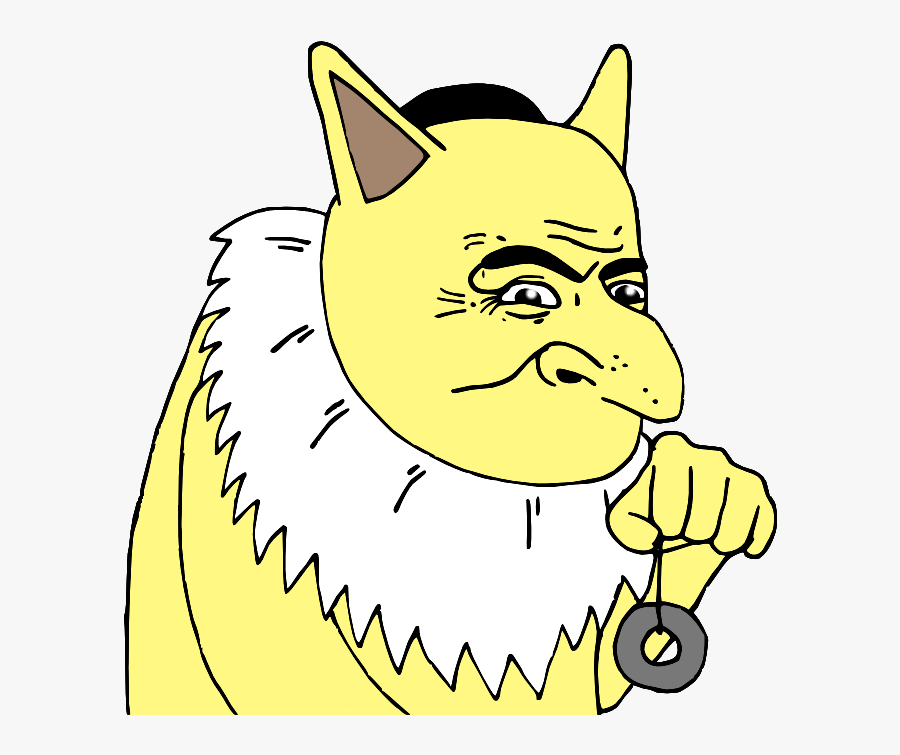 Yellow Face Facial Expression Cat Black And White Small - Le Happy Merchant Pokemon, Transparent Clipart