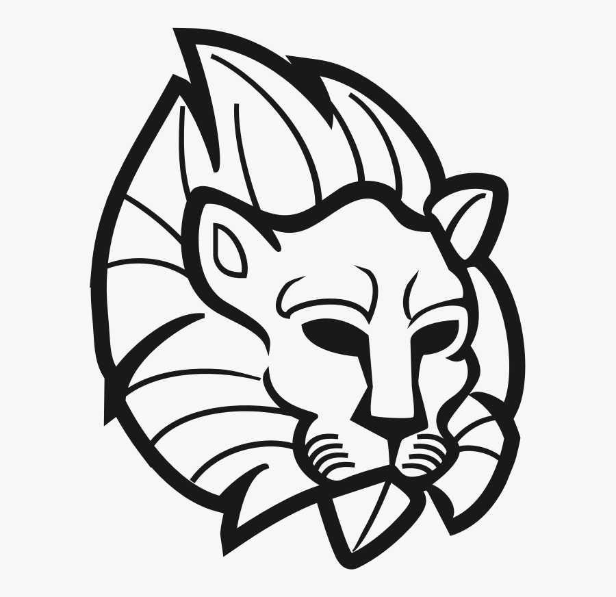 Clip Art Cat Illustration Vector Graphics Image - Imagen De Leon Blanco Y Negro, Transparent Clipart