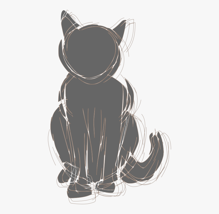 Black Cat - Gato Negro A Lapiz, Transparent Clipart