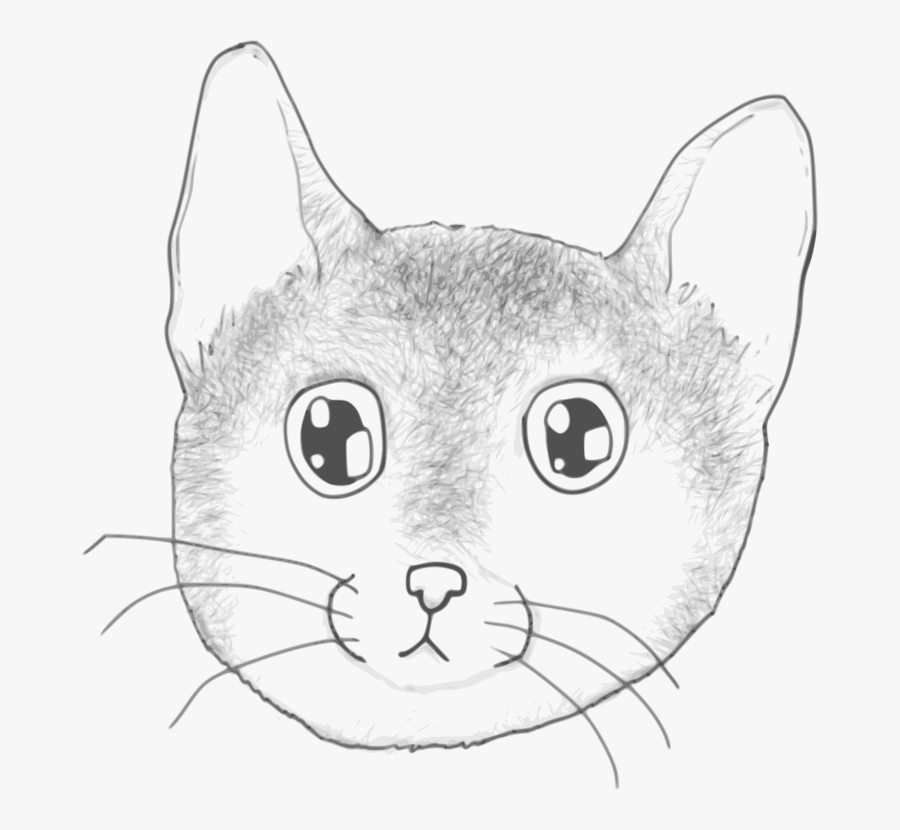 Monochrome - Cat Yawns, Transparent Clipart