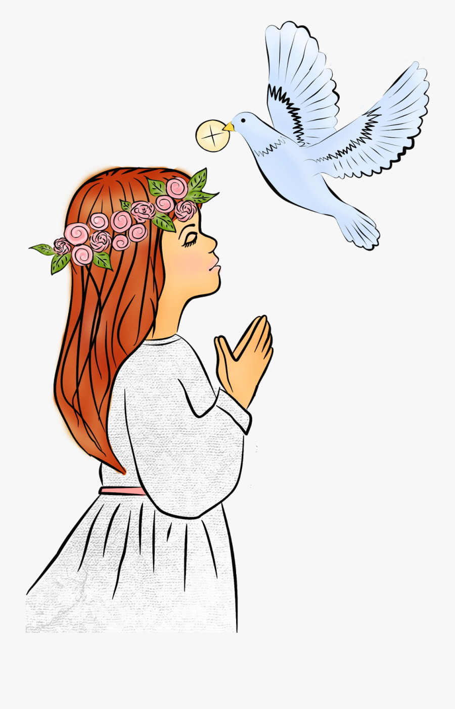 Digi Stemple By Alicecreations - First Holy Communion Girl Clipart, Transparent Clipart