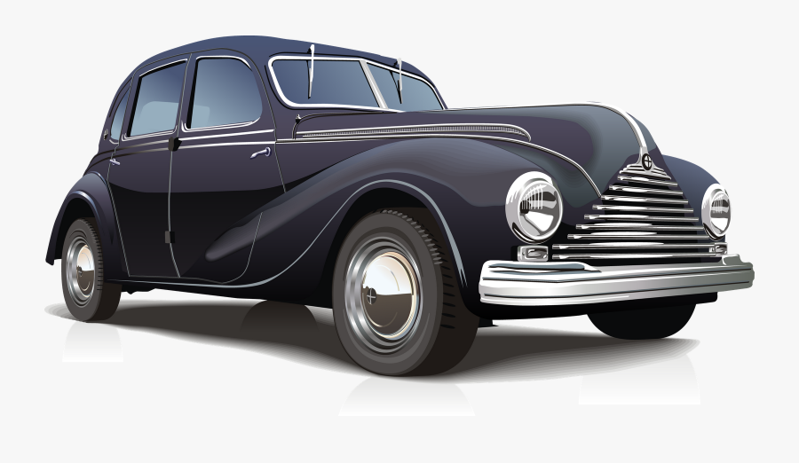 Antique Classic Car Green Vintage Mosaic Clipart - Classic Car Vector File, Transparent Clipart