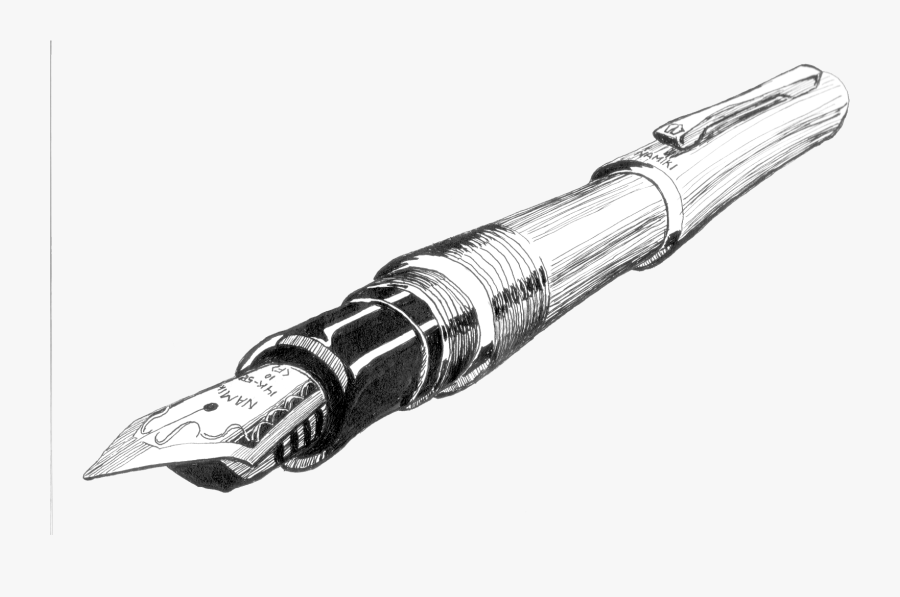 Pen Transparent - Drawing Of A Fountain Pen, Transparent Clipart