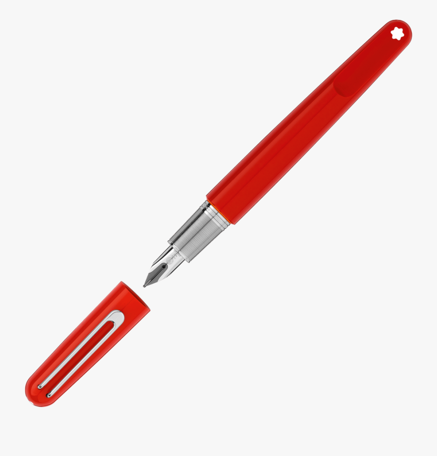 Red Fountain Pen - Montblanc M Red Rollerball, Transparent Clipart