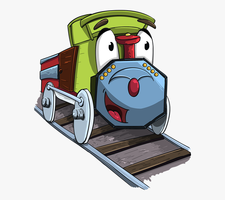 Steam Locomotive, Locomotive, Cartoon, Character - หัว รถ จักร ไอ น้ำ การ์ตูน, Transparent Clipart