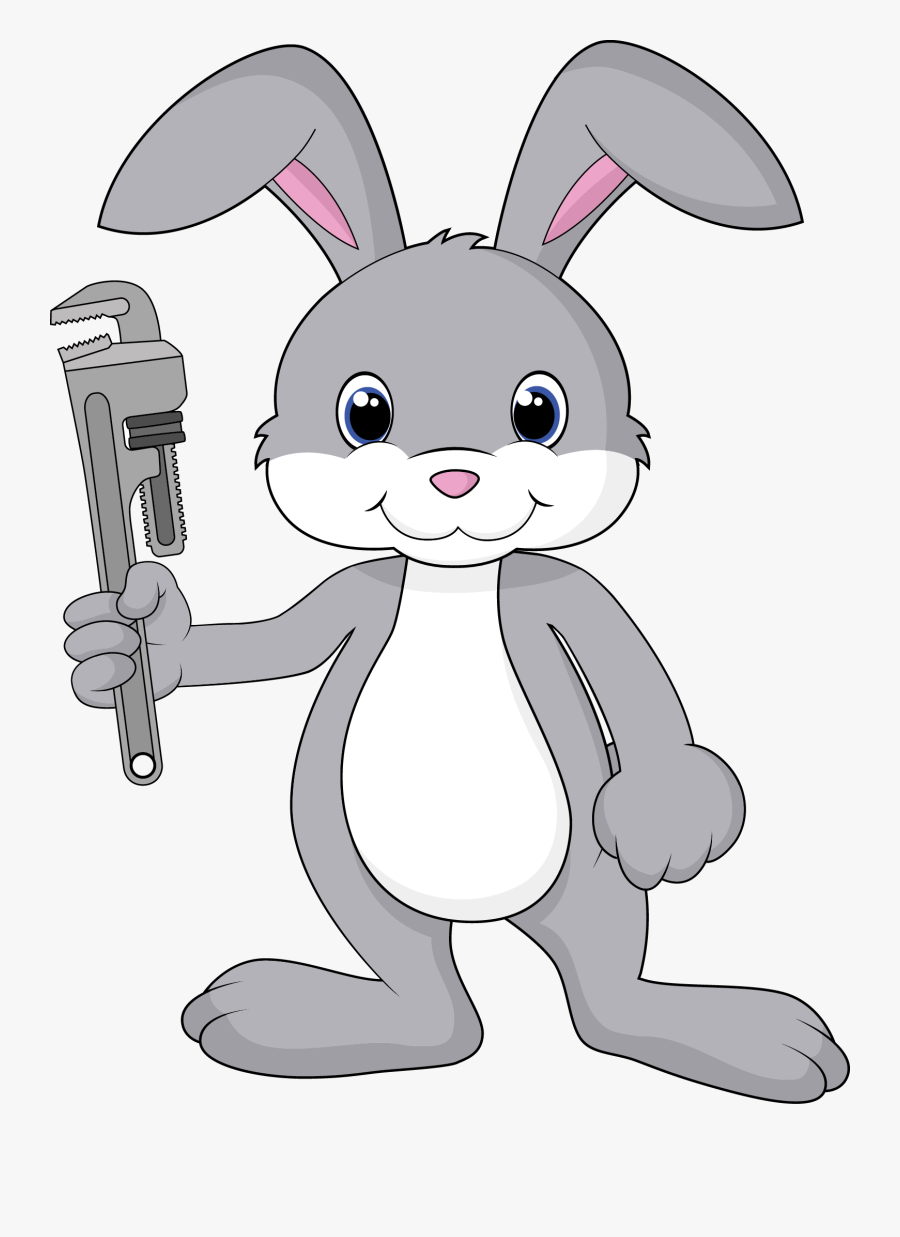 Bunny Rabbit With Wrench - Plumbing Rabbit, Transparent Clipart