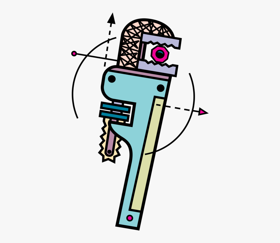 Vector Illustration Of Monkey Wrench Pipe Wrench Or, Transparent Clipart