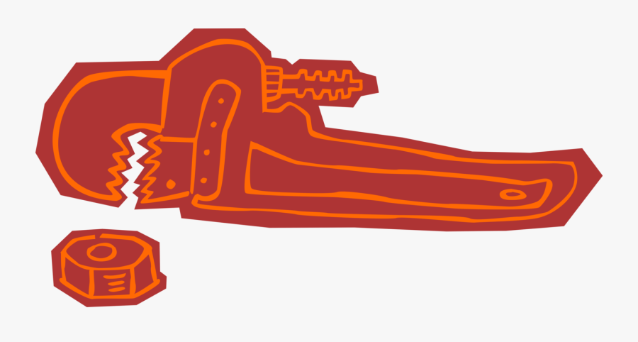 Vector Illustration Of Pipe Wrench Or Stillson Wrench, Transparent Clipart