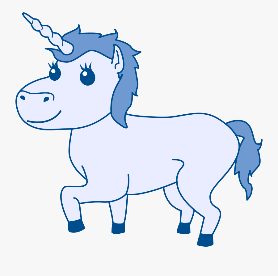 Blue Free Clip Art - Blue Unicorn Clipart, Transparent Clipart