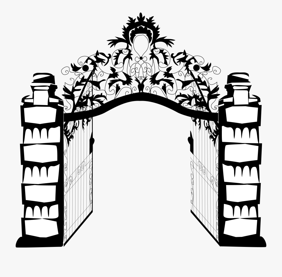 Clip Art Open Door Illustration - Gates Of Hell No Background, Transparent Clipart