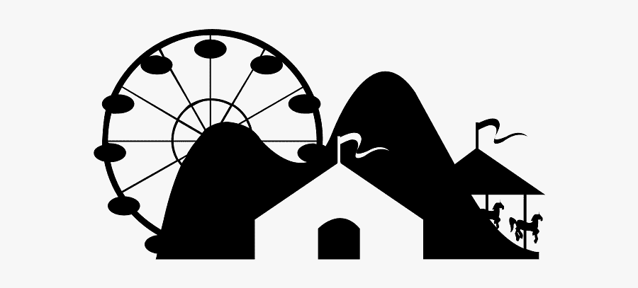 Silhouette Amusement Park Clipart, Transparent Clipart