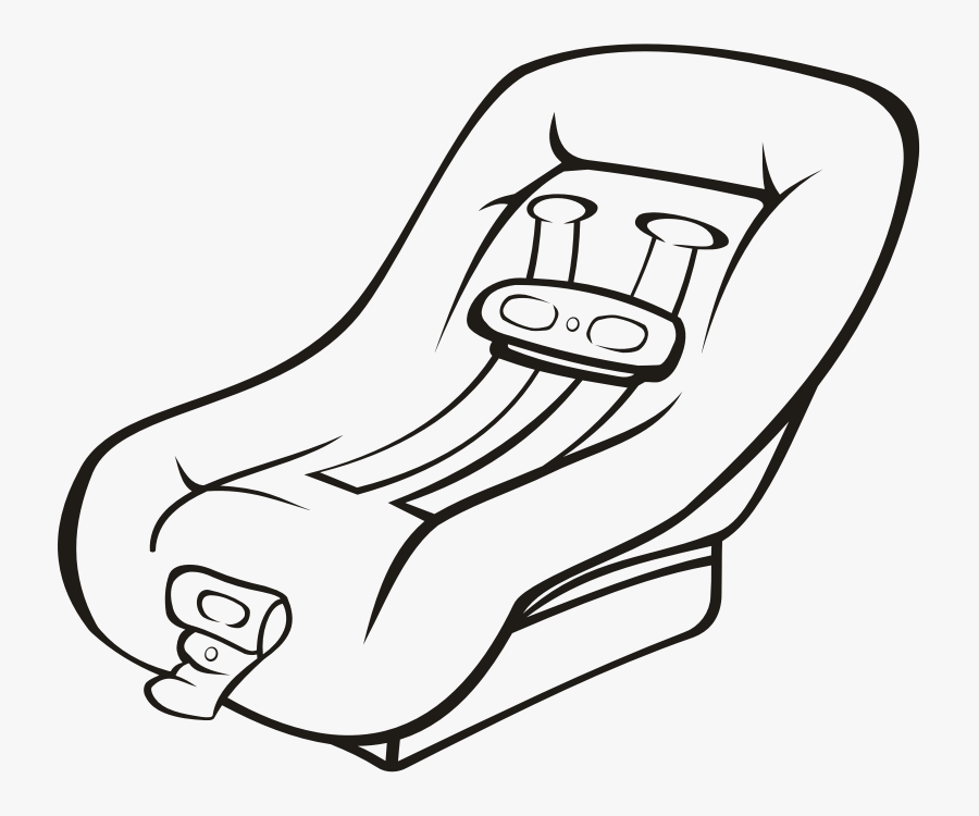 Baby In A Car Seat Coloring Page Clipart , Png Download - Car Seat Clip Art Black And White, Transparent Clipart