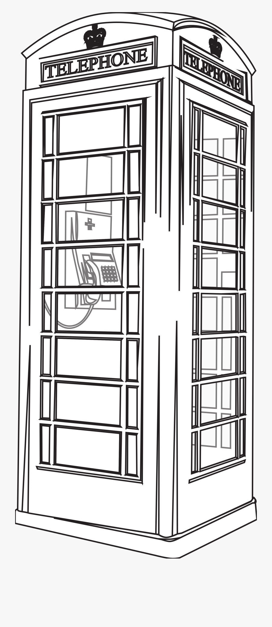 Transparent Ferris Wheel Clipart Black And White - London Phone Box Drawing, Transparent Clipart