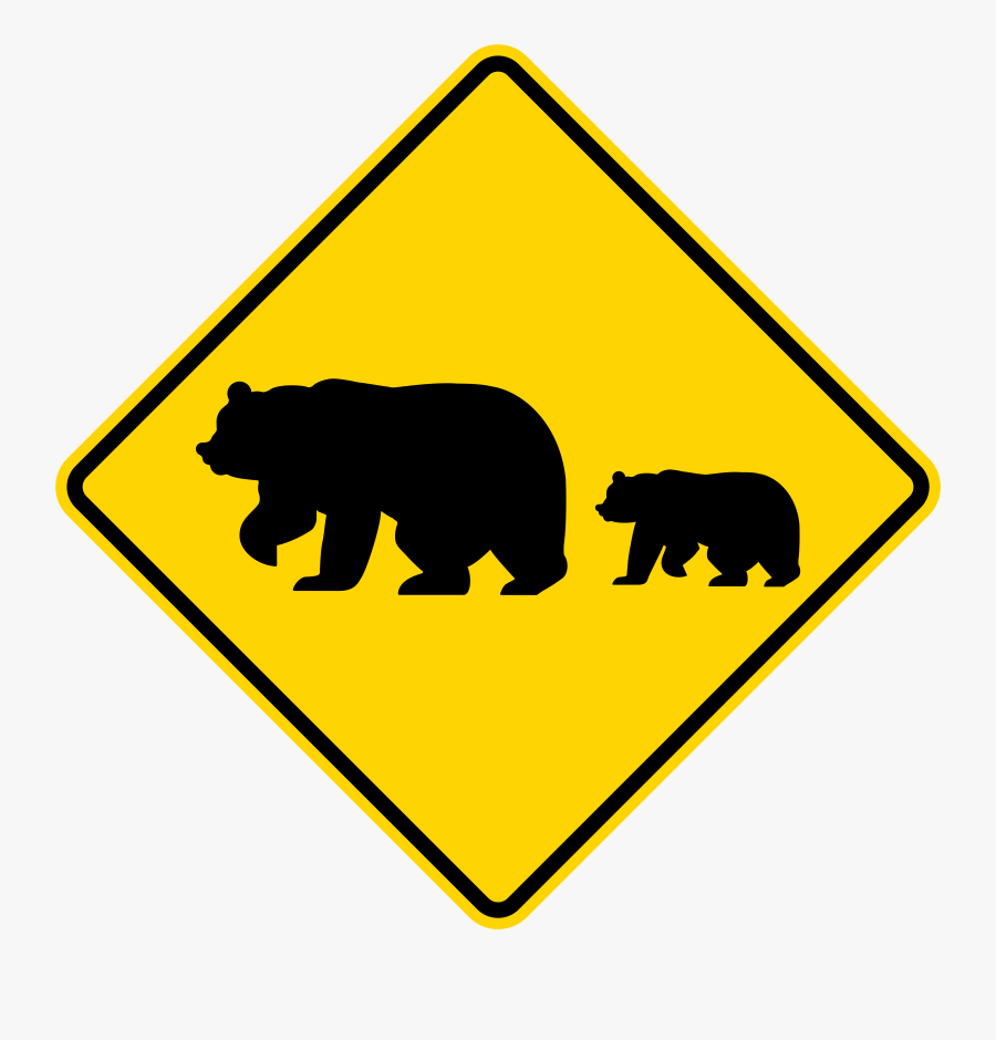 California Svg Bear Clip Freeuse - Bear Crossing Sign, Transparent Clipart