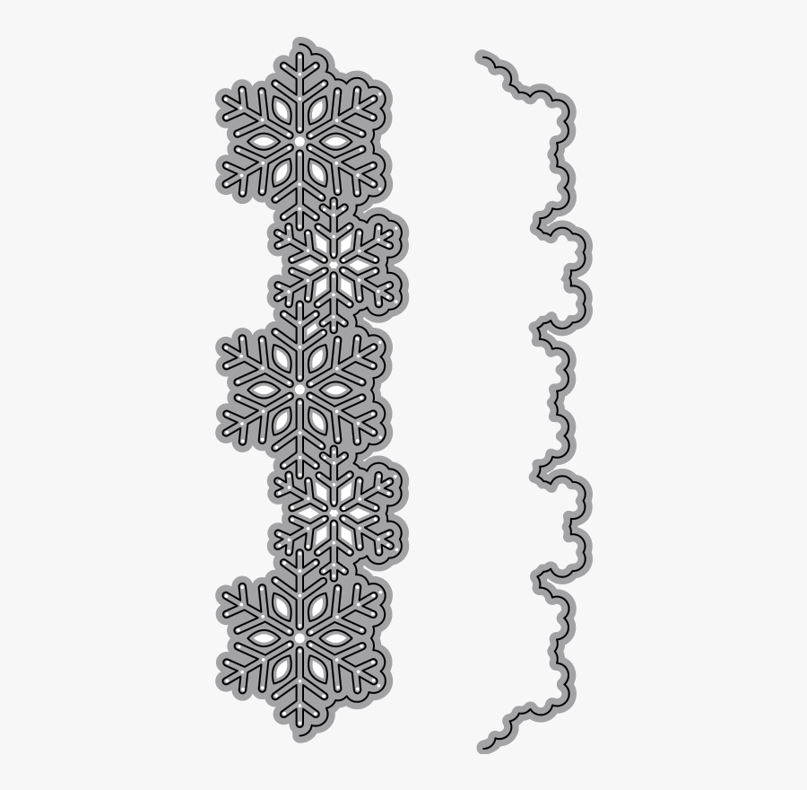 Snowflake Border - Line Art, Transparent Clipart
