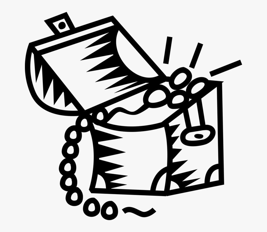 Vector Illustration Of Buccaneer Pirate"s Treasure - Treasure Chest Vector Png Black White, Transparent Clipart