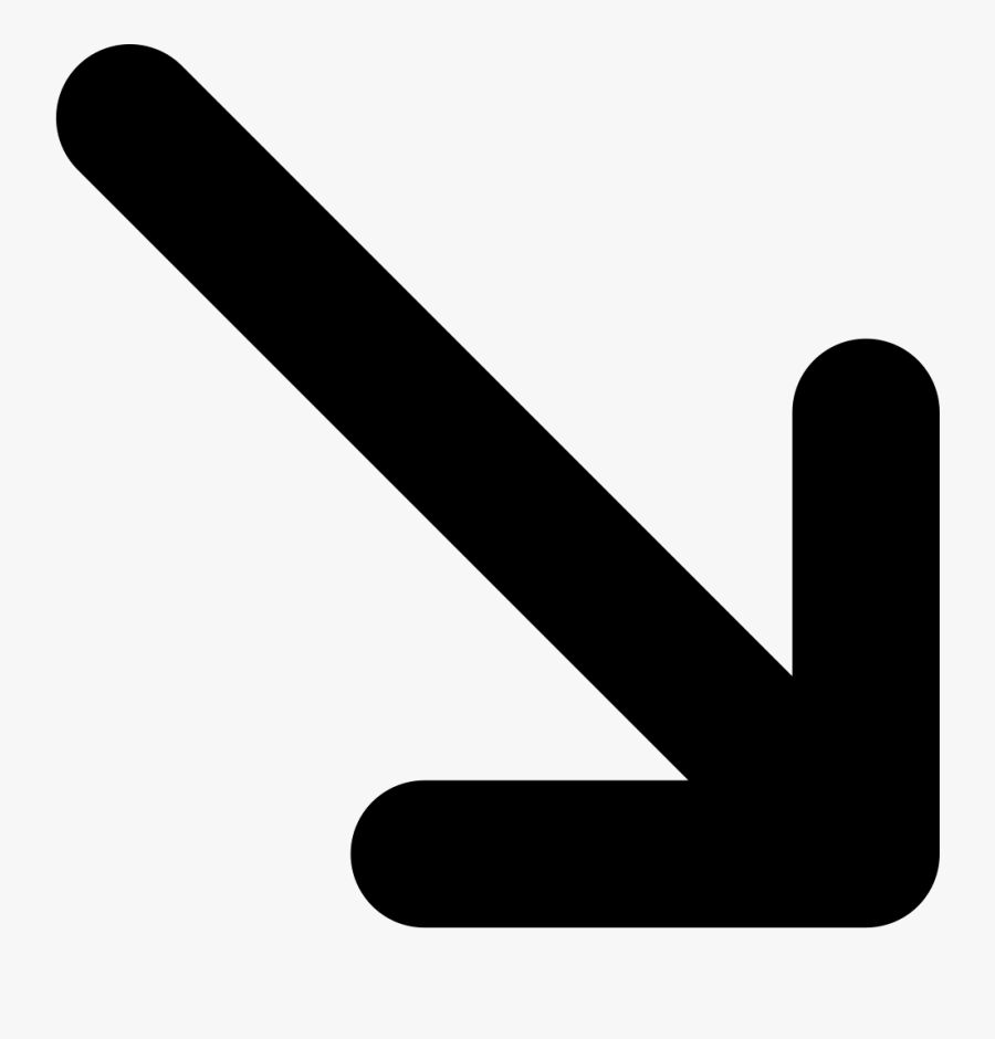 Arrow Down Right Bottom Svg Png Icon - Arrow Pointing Bottom Right, Transparent Clipart