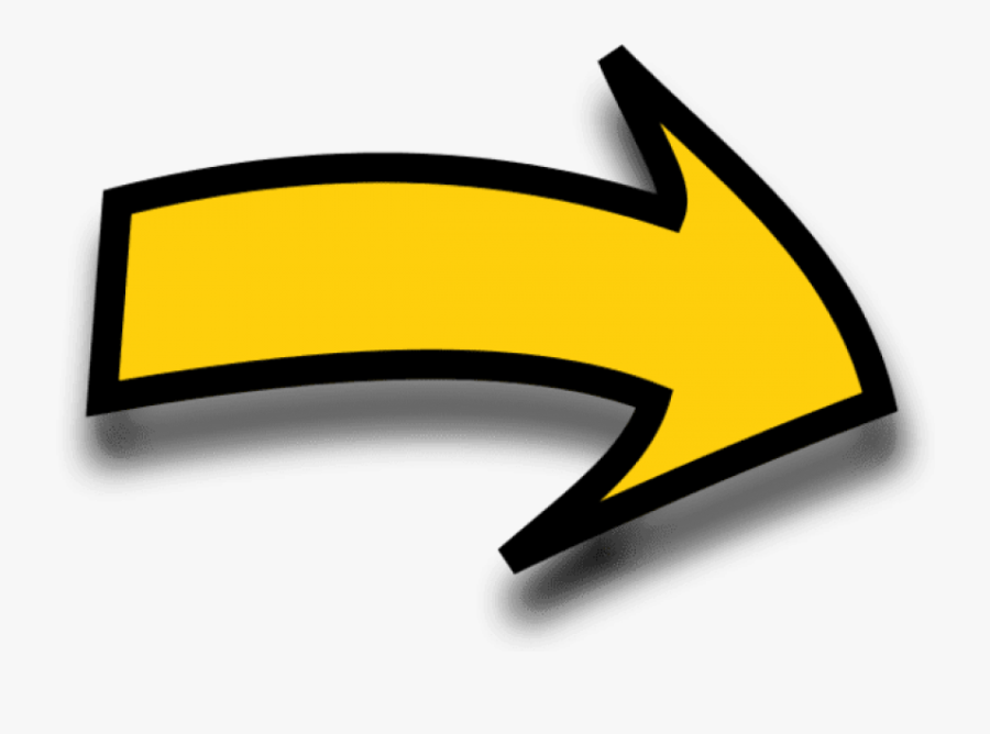 Comic Arrow Pointing Right - Yellow Arrow Transparent Background, Transparent Clipart