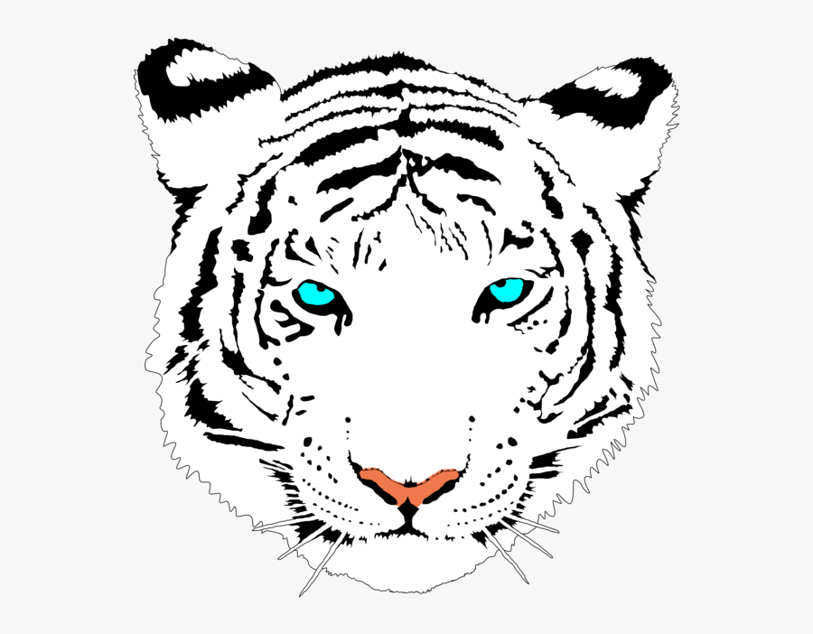 White Tiger Clipart Cute - White Tiger Face Clipart, Transparent Clipart
