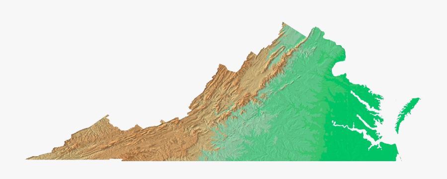 Relief Map Of Virginia - Colored Map Of Virginia, Transparent Clipart