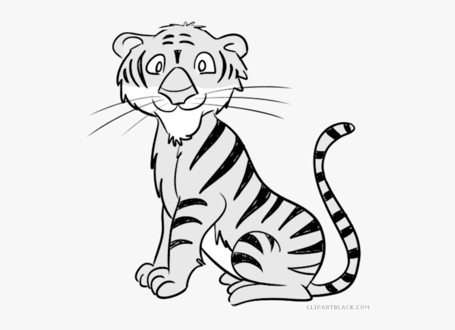 Tiger Bengal Animal Free Black White Clipart Images - Transparent Tiger Clip Art, Transparent Clipart