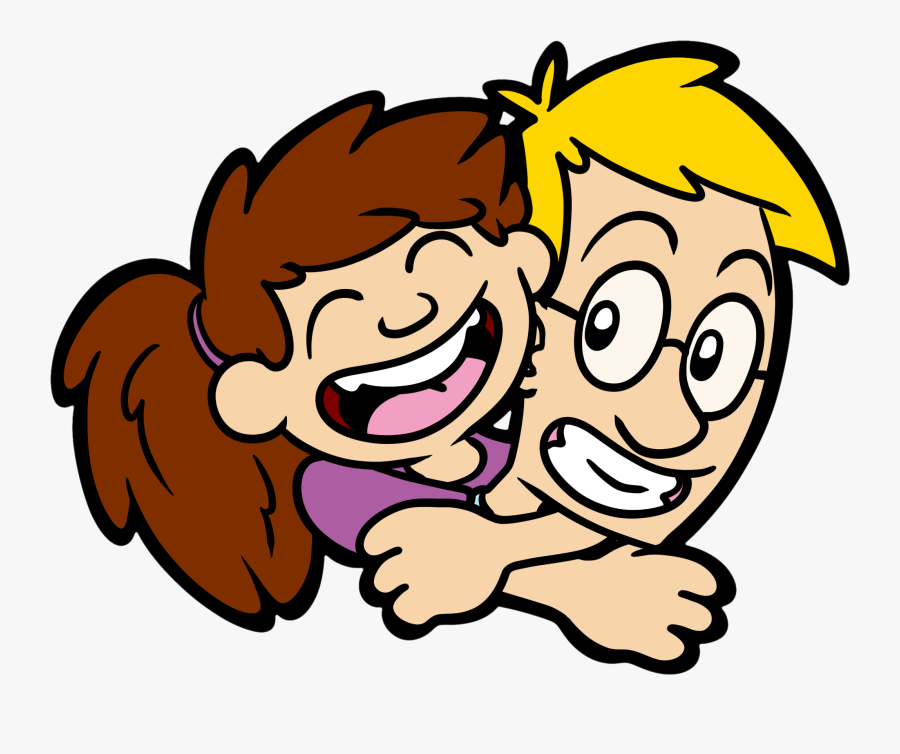 Daughter Hugging Comicstrip Comics - Cartoon, Transparent Clipart
