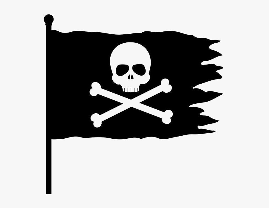 Pirate Flag Transparent Free Png - Pirate Flag Pirate Clipart Black And White, Transparent Clipart