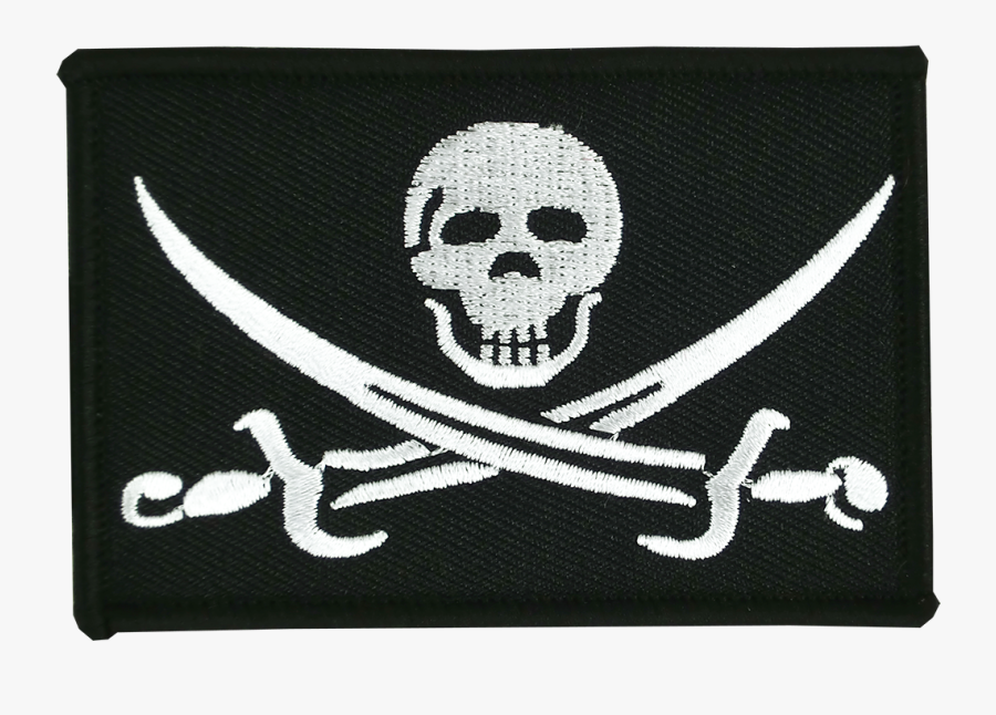 Jolly Roger Piracy Flag Clip Art - Skull And Crossbones Black And White, Transparent Clipart