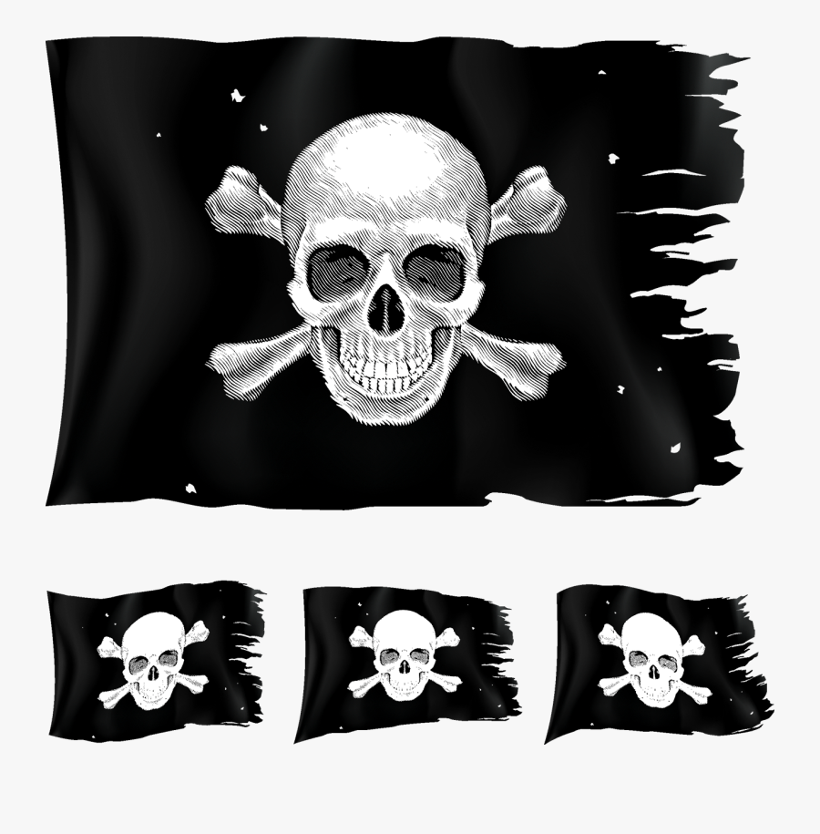 Jolly Roger Piracy Clip Art - Pirate Flag Psd, Transparent Clipart