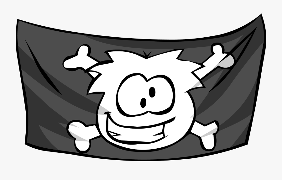 Jolly Roger Flag Clipart - Bandera Club Penguin, Transparent Clipart