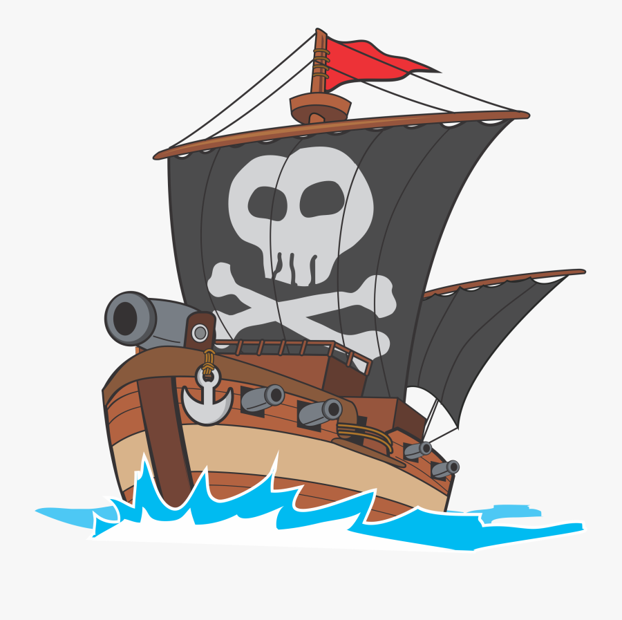 Transparent Boat Cartoon Png - Cartoon Pirate Ship Png, Transparent Clipart
